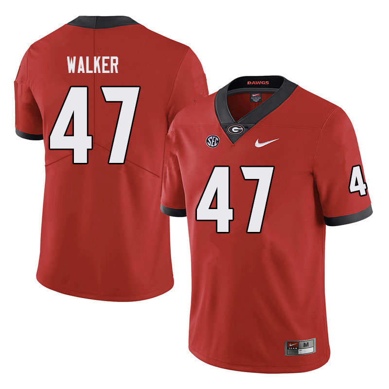 Mens #47 Payne Walker Georgia Bulldogs Stitched Nike Team Color Red College Football Game Jersey S-3XL