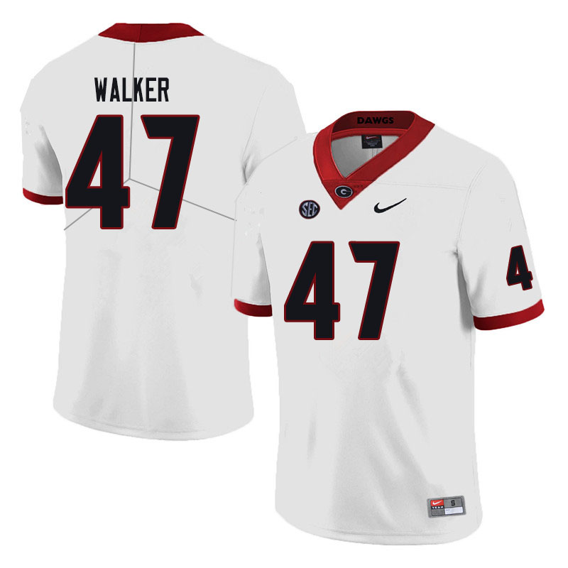 Mens #47 Payne Walker Georgia Bulldogs Stitched Nike White College Football Game Jersey S-3XL