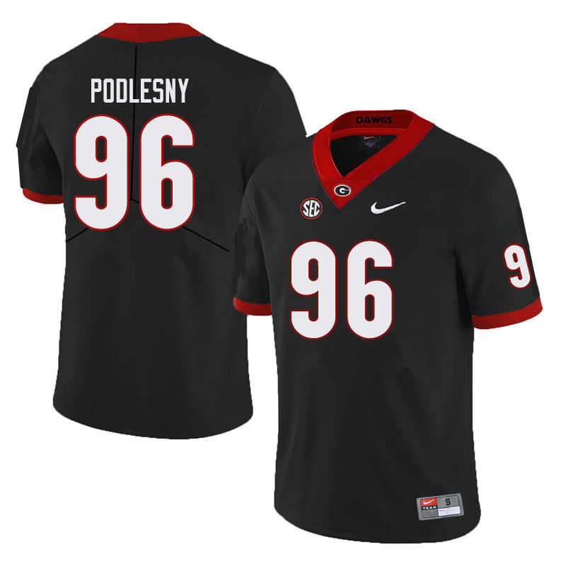 Mens #96 Jack Podlesny Georgia Bulldogs Stitched Nike Black College Football Game Jersey S-3XL