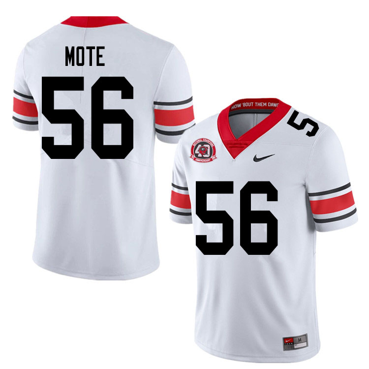 Mens #56 William Mote Georgia Bulldogs Stitched Nike White Alternate 40th anniversary College Football Game Jersey S-3XL