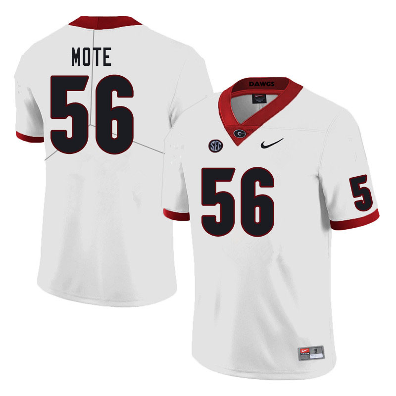 Mens #56 William Mote Georgia Bulldogs Stitched Nike White College Football Game Jersey S-3XL