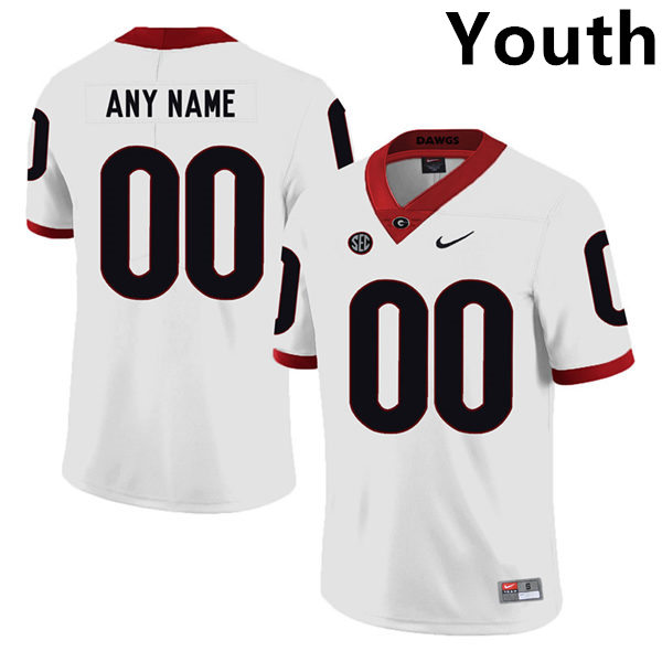 Youth's Custom Georgia Bulldogs Stitched College Football Game Jersey Nike White S-2XL