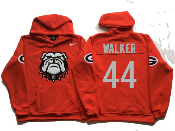 Men's #44 Travon Walker Georgia Bulldogs Stitched College Football Game Pullover Hoodie Nike Red S-3XL