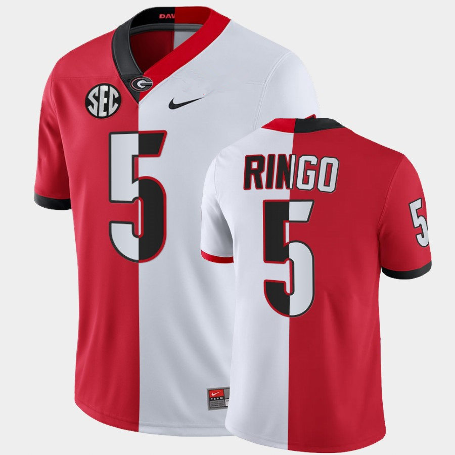 Mens #5 Kelee Ringo Georgia Bulldogs Stitched Nike Red White Split Edition Football Jersey S-3XL