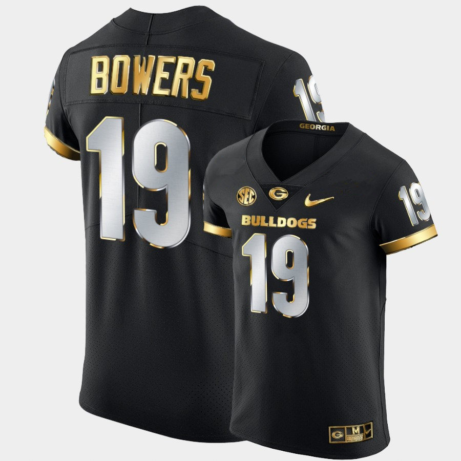 Mens #19 Brock Bowers Georgia Bulldogs Stitched Nike Gold College Football Game Jersey S-3XL