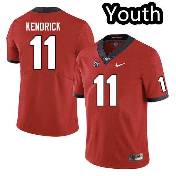Youths #11 Derion Kendrick Georgia Bulldogs Stitched Nike Team Color Red College Football Game Jersey S-2XL