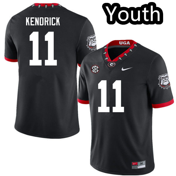 Youths #11 Derion Kendrick Georgia Bulldogs Stitched Nike Black College Football Game Jersey S-2XL