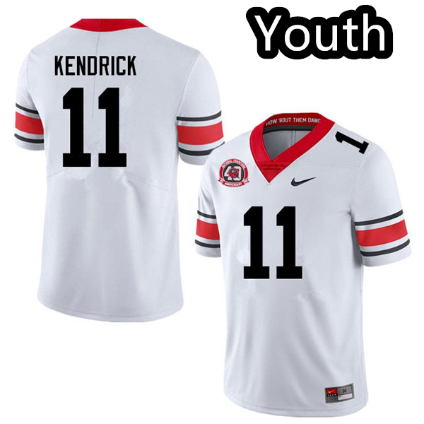 Youths #11 Derion Kendrick Georgia Bulldogs Stitched Nike White Alternate 40th anniversary College Football Game Jersey S-2XL