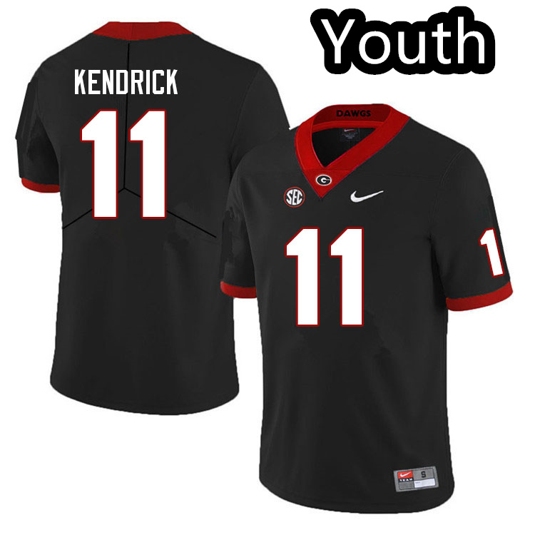 Youths #11 Derion Kendrick Georgia Bulldogs Stitched Nike Black Alternate Mascot 100th Anniversary College Football Game Jersey S-2XL