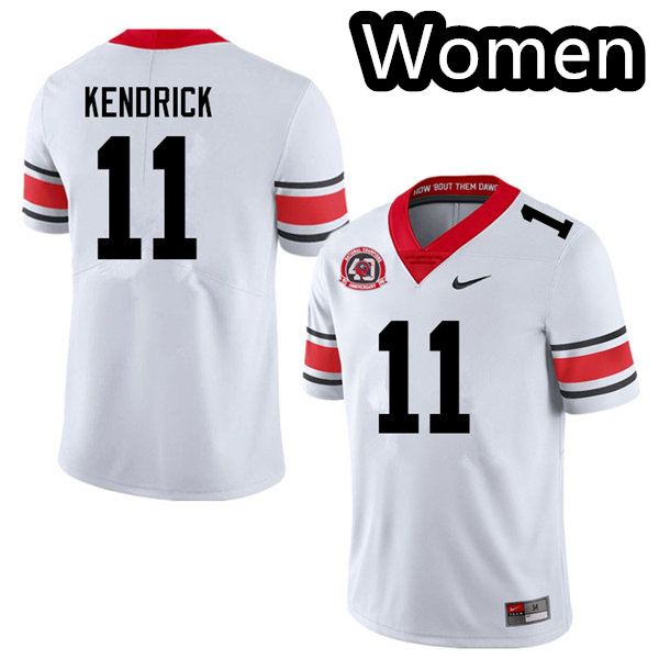 Womens #11 Derion Kendrick Georgia Bulldogs Stitched Nike White Alternate 40th anniversary College Football Game Jersey S-2XL
