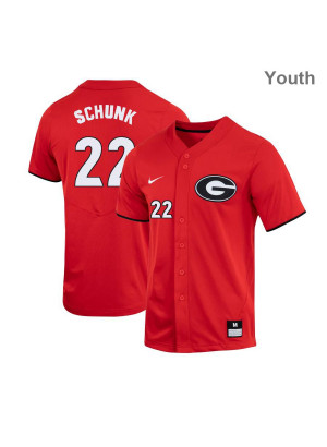 Youth's #22 Aaron Schunk Georgia Bulldogs Nike Red Alumni Baseball Player Jersey
