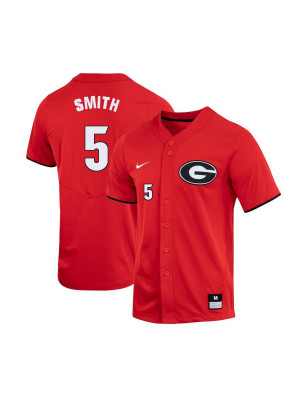 Men's #5 Cj Smith Georgia Bulldogs Nike Red Alumni Baseball Player Jersey