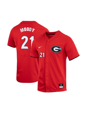 Men's #21 Logan Moody Georgia Bulldogs Nike Red Alumni Baseball Player Jersey