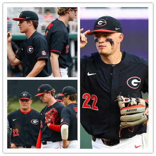 Men's Custom Georgia Bulldogs Nike Black College Baseball Game Jersey