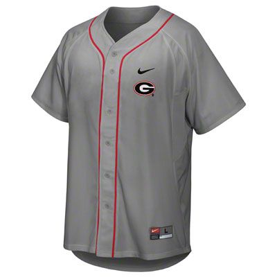 Men's Custom Georgia Bulldogs Nike Gray Baseball Jersey