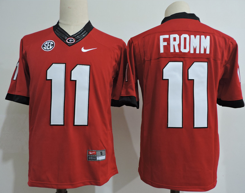 Mens #11 Jake Fromm Georgia Bulldogs Stitched Nike Team Color Red College Football Game Jersey S-3XL