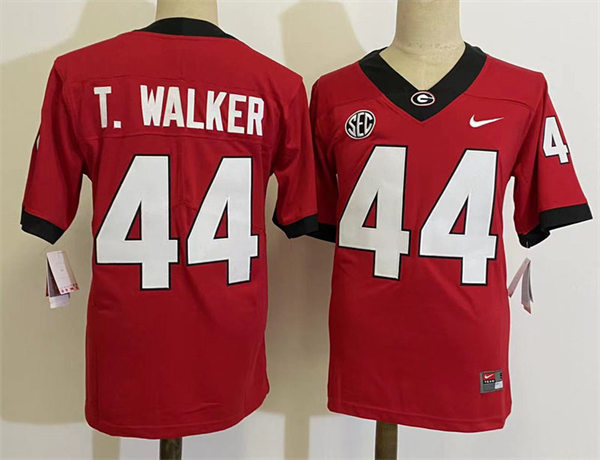 Mens #44 Travon Walker Georgia Bulldogs Stitched Nike Team Color Red College Football Game Jersey S-3XL