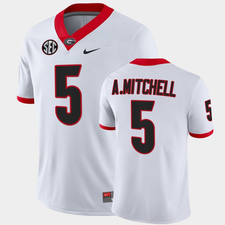 Mens #5 Adonai Mitchell Georgia Bulldogs Stitched Nike White College Football Game Jersey S-3XL